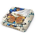 Personalized I Love You Forever and Always Butterfly Family Soft Fleece Blanket with Name Birthday Gift for Grandma Granddaughter