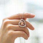 Personalizado Ballet Dancing Girl Collar con circón y grabado Nombre Corazón Colgante Joyería Regalo para bailarina amante de la danza