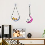 Parasol Acrílico Personalizado Gato en la Luna Colgante para Mascotas con Ventosa Regalo para Amantes de las Mascotas