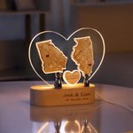 Personalized Map Night Lamp with Engraved Text Long Distance Relationships Gift for Couples Home Decor