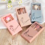 Set di pennelli per il trucco personalizzato da 5 pezzi con organizer per pennelli e specchio per donne e ragazze