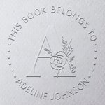 Personalizzato nome floreale iniziale timbro goffratore Ex Libris Busta libro goffratura etichetta Compleanno laurea regalo di apprezzamento per la famiglia amico