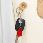 Portachiavi personalizzato a blocchi abbinati con cuore iniziale inciso Tag 2 pezzi San Valentino Anniversario regalo per la coppia amico