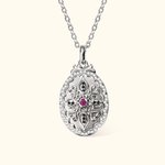 Médaillon Personnalisé avec Photo Collier en Argent à Motif Vintage Cadeau Anniversaire Saint-Valentin pour Femme
