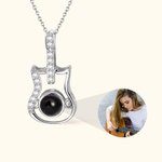 Personalized Guitar Design Projection Necklace with 100 Languages I Love You and Photo Valentine's Day Gift for Guitar Lovers
