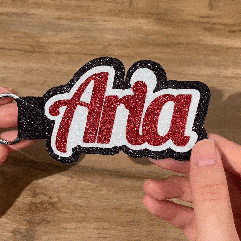 Portachiavi personalizzato in feltro Glitter Name Tag Cheer Porta zaino Tag Team Cheerleading Regalo per adolescenti