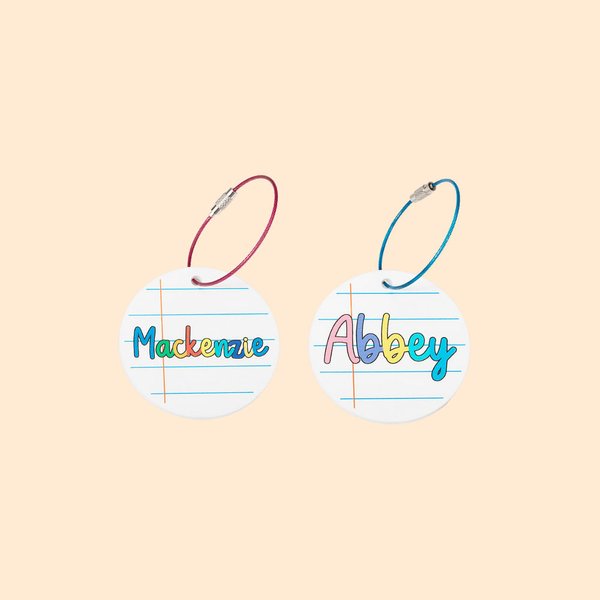Gepersonaliseerde Kids rugzak naamlabel met roestvrij stalen lus Set van 2 terug naar school Gift voor jongens meisjes