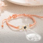 Bracelet tressé personnalisé avec projection de photos à l'infini et texte en 100 langues Anniversaire Saint-Valentin Cadeau commémoratif pour ami(e),