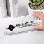 Porte-nom en acrylique personnalisé Plaque de bureau Décoration de bureau Féliciter Apprécier Cadeau pour Collègue Famille