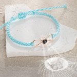 Bracelet tressé personnalisé avec projection de photos à l'infini et texte en 100 langues Anniversaire Saint-Valentin Cadeau commémoratif pour ami(e),