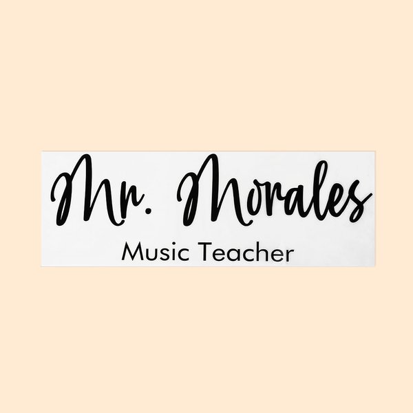 Personalised School Classroom Office Name Decal with Grade Position Subject Teacher's Day Gift for Teacher