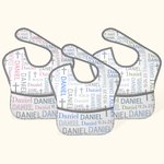 Personalized Waterproof Baptismal Cross Baby Bib with Pocket and Adjustable Tie Closure Eating Feeding Essential Baby Shower Gift for Boy Girl