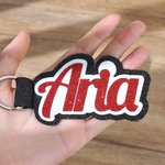 Portachiavi personalizzato in feltro Glitter Name Tag Cheer Porta zaino Tag Team Cheerleading Regalo per adolescenti