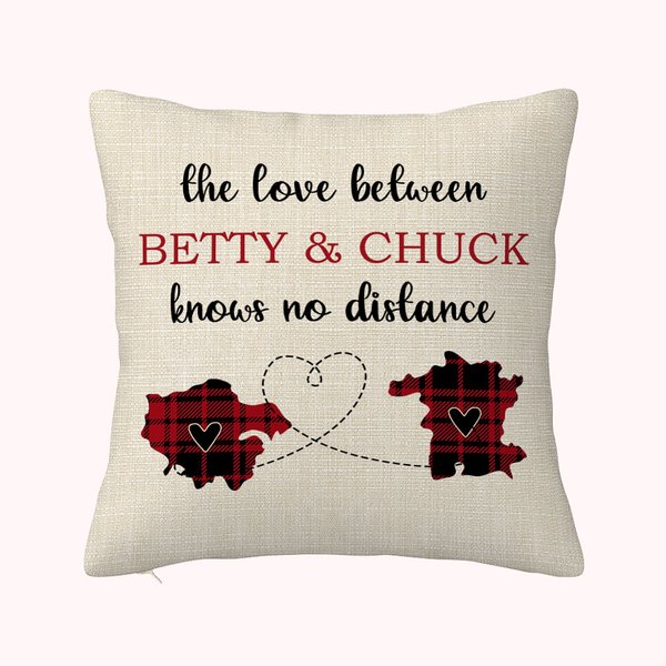 Personalised The Love Between Family Knows No Distance Two States Cushion Throw Pillow Cover Long Distance Moving Away Christmas Gift for Family