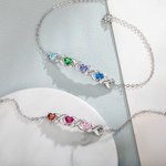 Personligt 2-5 födelsestenar och namn Familjearmband Mors dag Jubileum Födelsedagspresent till mamma mormor