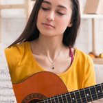 Personalized Guitar Design Projection Necklace with 100 Languages I Love You and Photo Valentine's Day Gift for Guitar Lovers