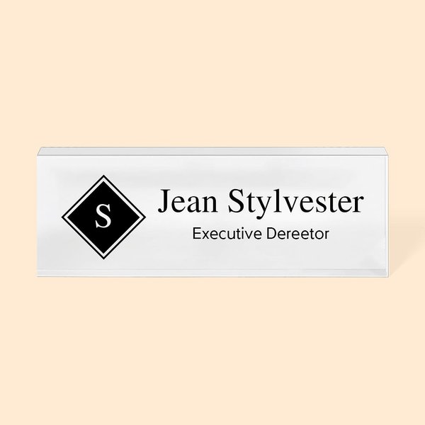 Porte-nom en acrylique personnalisé Plaque de bureau Décoration de bureau Féliciter Apprécier Cadeau pour Collègue Famille