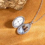 Médaillon Personnalisé avec Photo Collier en Argent à Motif Vintage Cadeau Anniversaire Saint-Valentin pour Femme