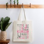 Personalized Multicolour Canvas Bag Handbag with Name and Initial Teacher Appreciation Back to School Gift for Teacher