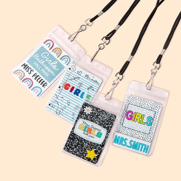 Lanyard personnalisé incassable de couleur vive avec nom Fournitures de classe Cadeau de rentrée pour l'enseignant