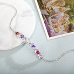 Personligt 2-5 födelsestenar och namn Familjearmband Mors dag Jubileum Födelsedagspresent till mamma mormor