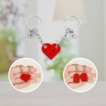 Portachiavi personalizzato a blocchi abbinati con cuore iniziale inciso Tag 2 pezzi San Valentino Anniversario regalo per la coppia amico