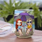 Personalized Besties Forever Not Sisters by Blood But Sisters by Heart Wine Tumbler Birthday Gift for Sisters
