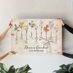 Personalisierte Aquarell Geburt Blume Canvas rahmenlose Malerei Geschenk für Großmutter Mutter