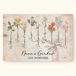Personalisierte Aquarell Geburt Blume Canvas rahmenlose Malerei Geschenk für Großmutter Mutter