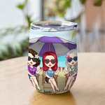 Personalized Are We Drunk Bitch We Might Be 12oz Wine Tumbler Birthday Gift for Sisters Besties