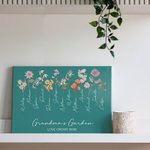 Personalisierte Aquarell Geburt Blume Canvas rahmenlose Malerei Geschenk für Großmutter Mutter