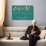 Personalisierte Aquarell Geburt Blume Canvas rahmenlose Malerei Geschenk für Großmutter Mutter