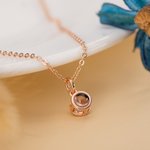 Collier Photo Projection Personnalisée Forme Bulle Cadeau Anniversaire Fête des Mères