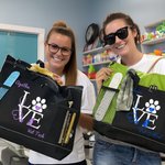 Borsa personalizzata Love Veterinary Technician Tote Bag con nome Regalo di grande capacità per la settimana del veterinario per gli amanti degli animali.