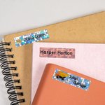 Personalizado impermeable lindo corazón de la flor de lentejuelas láser etiquetas adhesivas con nombre de útiles escolares de vuelta a la escuela regalo de cumpleaños para los niños
