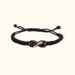 Personalized Buffalo Bone Infinity Adjustable Bracelet with Engraved Monogram Valentine's Day Gift for Couple