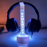 Gepersonaliseerde acryl Gamertag Hoofdtelefoonstandaard met naam Verstelbare Multi-Color Light Desk Decor Gaming accessoires Verjaardag Kerstcadeau voor Gamers