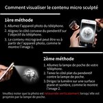 Collier Personnalisé avec Initiale et Projection de Photo Entourée de Je t'aime en 100 Langues Cadeau Anniversaire Fête pour Femme