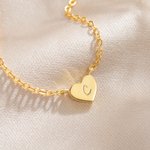 Collier Lettre Personnalisé en Argent Cadeau d'Anniversaire Saint-Valentin pour Femme