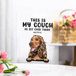 Henkilökohtainen Tämä on minun sohva Go Sit Over There Funny Pet Akryyli Plaque Housewarming lahja Home Decoration Kissa Koira Loverille