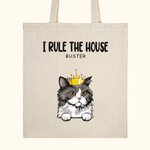 Bolsa de lona personalizada We Rule The House Regalo para amantes de las mascotas