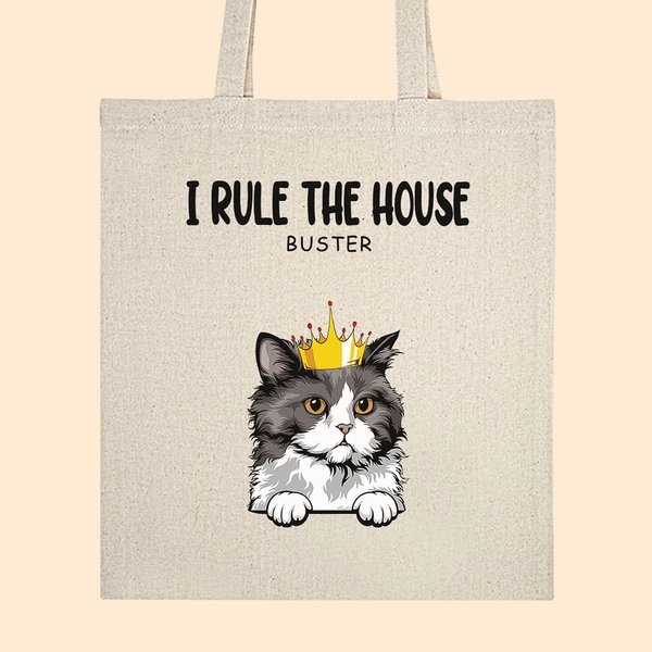 Bolsa de lona personalizada We Rule The House Regalo para amantes de las mascotas