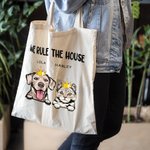Bolsa de lona personalizada We Rule The House Regalo para amantes de las mascotas