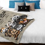 Couverture personnalisée avec impression de pattes pour chien Cadeau d'anniversaire pour les amoureux des chiens, chats et animaux de compagnie