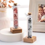 Bouteille de Message Personnalisé avec Photo et Texte Bouteille de Liège en Verre Décoration de Bureau de Maison Cadeau Anniversaire pour Ami Famille