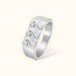 Anillo de sello personalizado con nombre grabado Ángel Número Año Cumpleaños Graduación Regalo para Mujeres Hombres