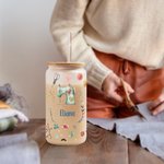 Personalisierte Nähen Thema 20oz mattiertem Glas Becher mit Deckel und Stroh Geburtstag Muttertag Geschenk für Mutter Nähen Liebhaber