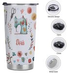 Henkilökohtainen ompelu teema Food Grade 20oz Tumbler kansi syntymäpäivä äitienpäivä lahja äidille ompelu rakastaja