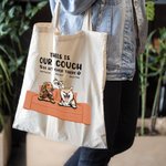 Personalized This Is My Couch Go Sit Over There Canvas Tote Bag Durable and Recyclable Gift for Pet Lover