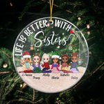 Gepersonaliseerde Life Is Better With Sisters Acryl Ornament Gift voor haar